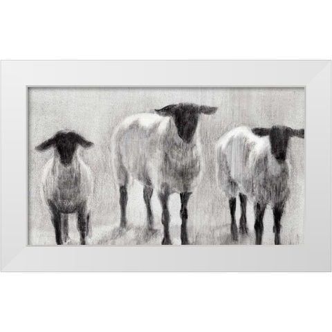 Rustic Sheep II White Modern Wood Framed Art Print by Harper, Ethan
