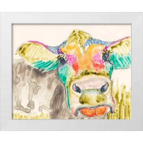Hifi Cow II White Modern Wood Framed Art Print by Goldberger, Jennifer
