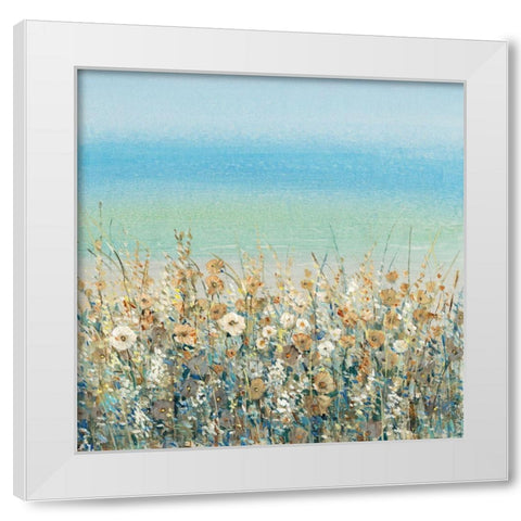Shoreline Flowers II White Modern Wood Framed Art Print by OToole, Tim