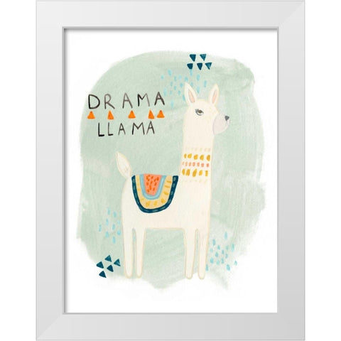 Llama Squad II White Modern Wood Framed Art Print by Vess, June Erica