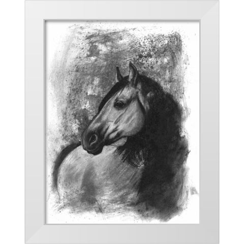 Charcoal Equestrian Portrait IV White Modern Wood Framed Art Print by McCavitt, Naomi
