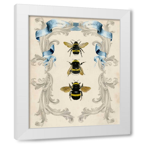 Bees and Filigree I White Modern Wood Framed Art Print by McCavitt, Naomi