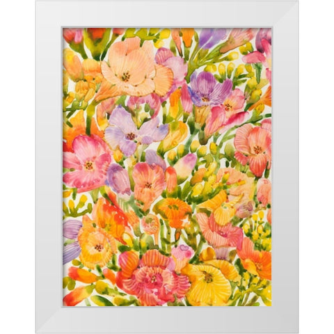 Wildflower Study I White Modern Wood Framed Art Print by OToole, Tim