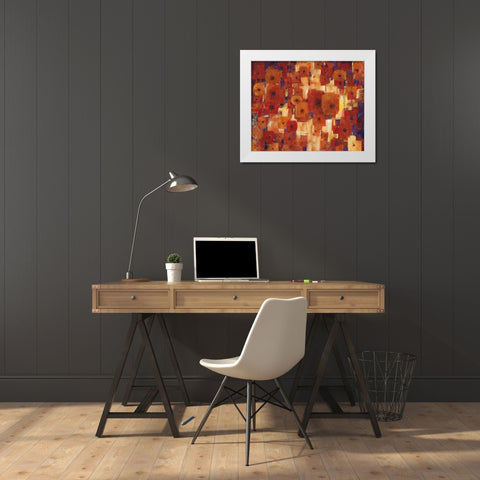 Transitional Poppies I White Modern Wood Framed Art Print by OToole, Tim