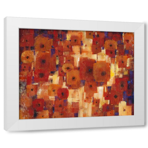 Transitional Poppies I White Modern Wood Framed Art Print by OToole, Tim