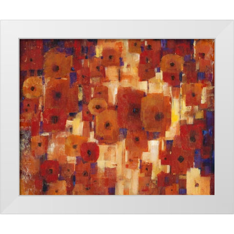 Transitional Poppies I White Modern Wood Framed Art Print by OToole, Tim