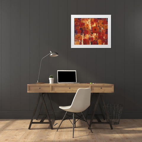 Transitional Poppies II White Modern Wood Framed Art Print by OToole, Tim