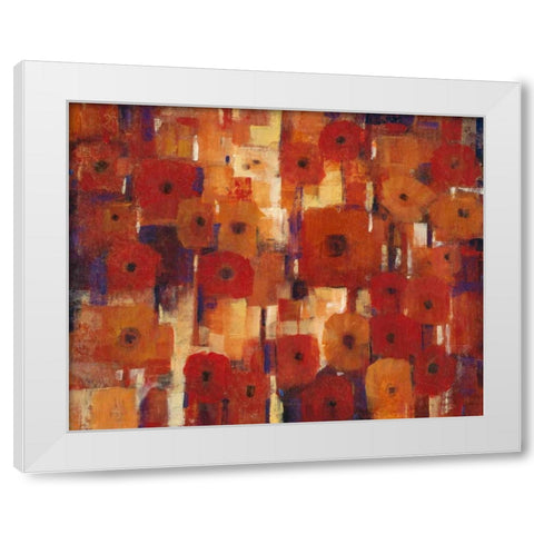 Transitional Poppies II White Modern Wood Framed Art Print by OToole, Tim