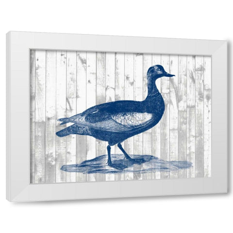 Woodgrain Fowl IV White Modern Wood Framed Art Print by Goldberger, Jennifer