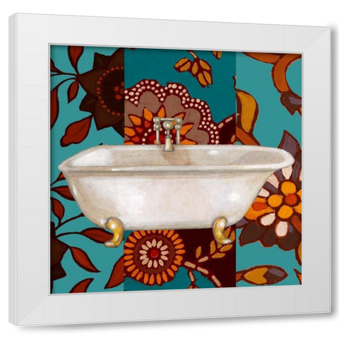 Spice Bathroom I White Modern Wood Framed Art Print by Vision Studio