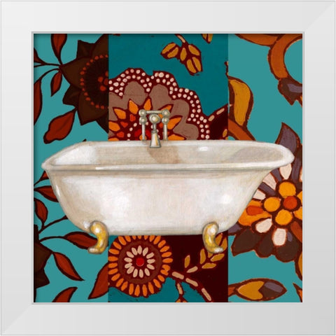 Spice Bathroom I White Modern Wood Framed Art Print by Vision Studio