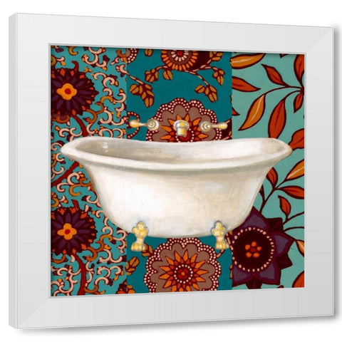 Spice Bathroom II White Modern Wood Framed Art Print by Vision Studio