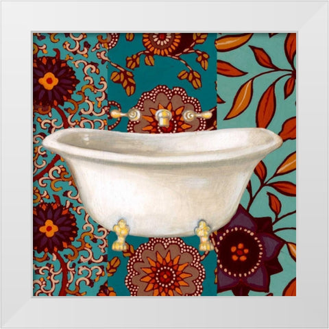 Spice Bathroom II White Modern Wood Framed Art Print by Vision Studio