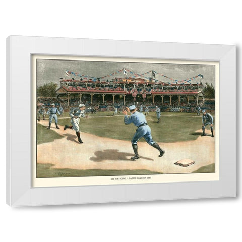 National League Game 1886 White Modern Wood Framed Art Print by Snyder