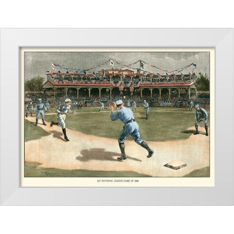 National League Game 1886 White Modern Wood Framed Art Print by Snyder