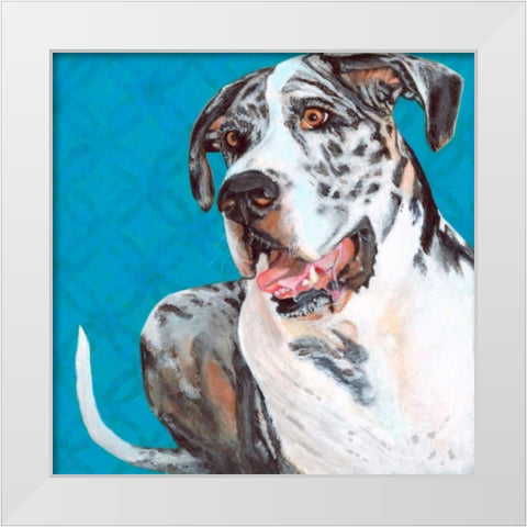 Dlynns Dogs - Apollo White Modern Wood Framed Art Print by Roll, Dylnn