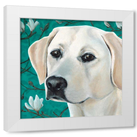 Dlynns Dogs - Magnolia White Modern Wood Framed Art Print by Roll, Dylnn