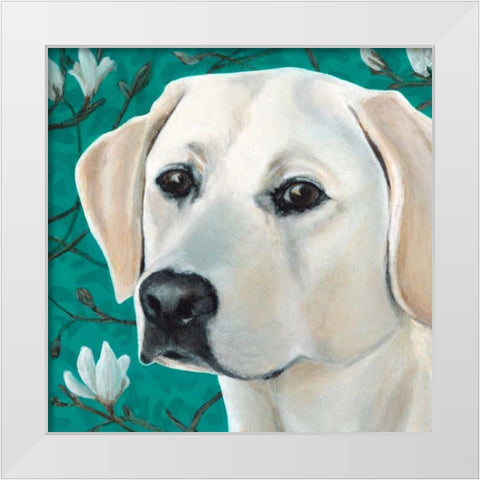 Dlynns Dogs - Magnolia White Modern Wood Framed Art Print by Roll, Dylnn
