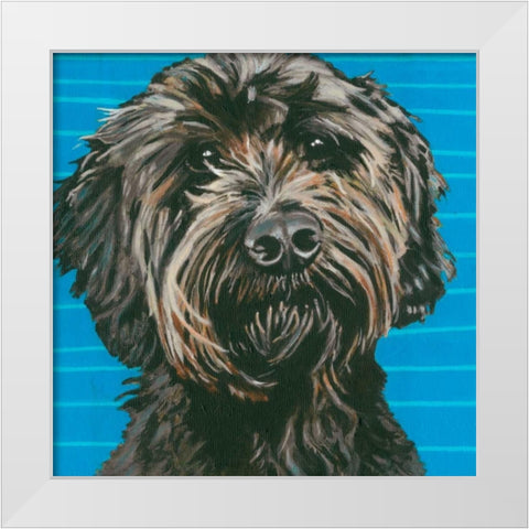 Dlynns Dogs - Mini White Modern Wood Framed Art Print by Roll, Dylnn