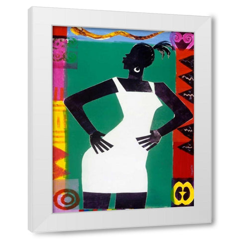 St. Sapphire White Modern Wood Framed Art Print by Honeywood, Varnette