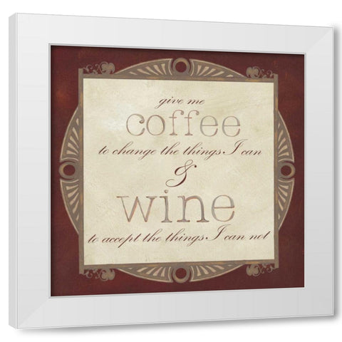 Inspired Wine I White Modern Wood Framed Art Print by Vision Studio