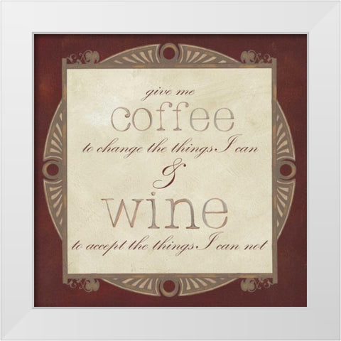 Inspired Wine I White Modern Wood Framed Art Print by Vision Studio