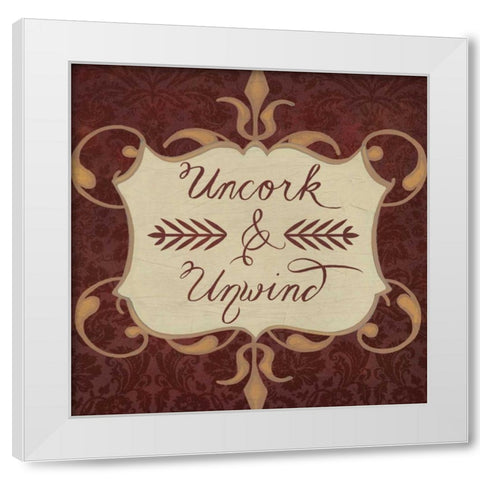 Inspired Wine V White Modern Wood Framed Art Print by Vision Studio