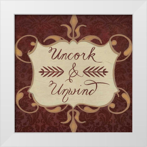 Inspired Wine V White Modern Wood Framed Art Print by Vision Studio