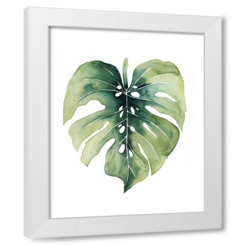 Custom Paradise Palm Leaves on white I White Modern Wood Framed Art Print by Popp, Grace