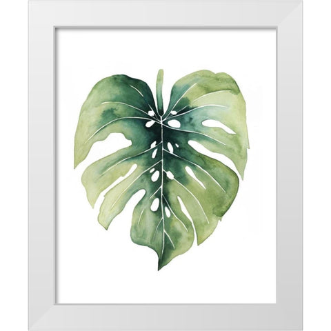 Custom Paradise Palm Leaves on white I White Modern Wood Framed Art Print by Popp, Grace