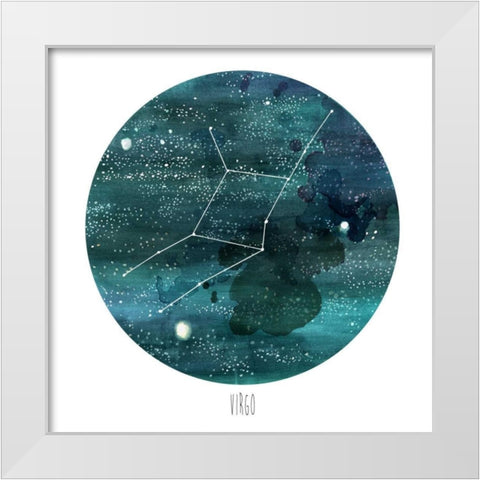Constellation-Virgo White Modern Wood Framed Art Print by McCavitt, Naomi