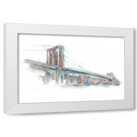 Watercolor Bridge Sketch II White Modern Wood Framed Art Print by Harper, Ethan
