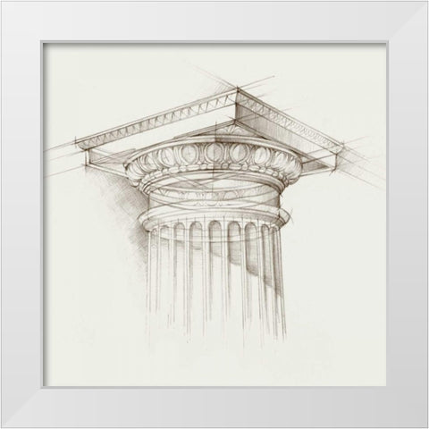 Column Schematic I White Modern Wood Framed Art Print by Harper, Ethan
