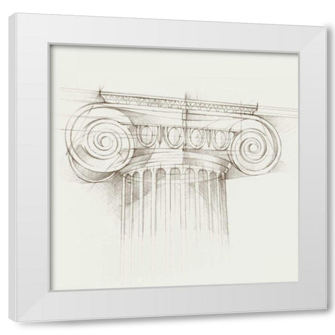 Column Schematic III White Modern Wood Framed Art Print by Harper, Ethan