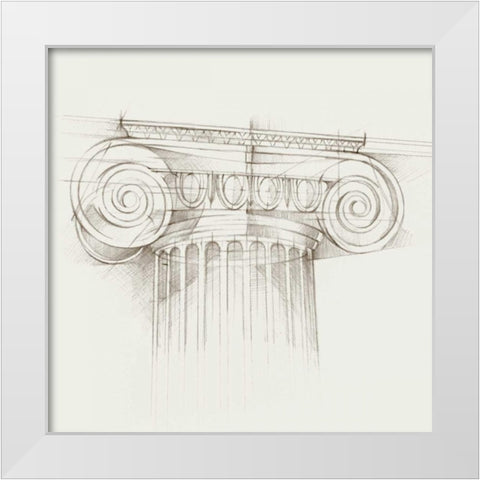 Column Schematic III White Modern Wood Framed Art Print by Harper, Ethan