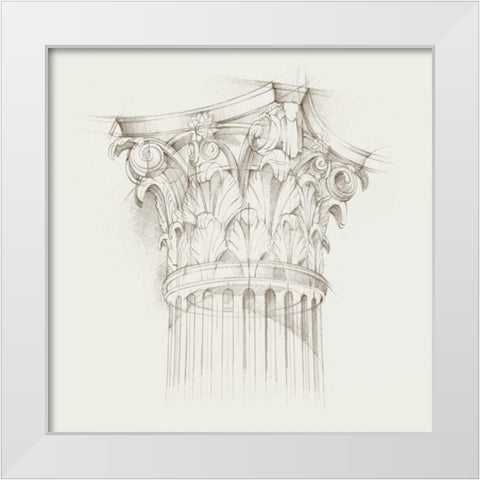 Column Schematic IV White Modern Wood Framed Art Print by Harper, Ethan
