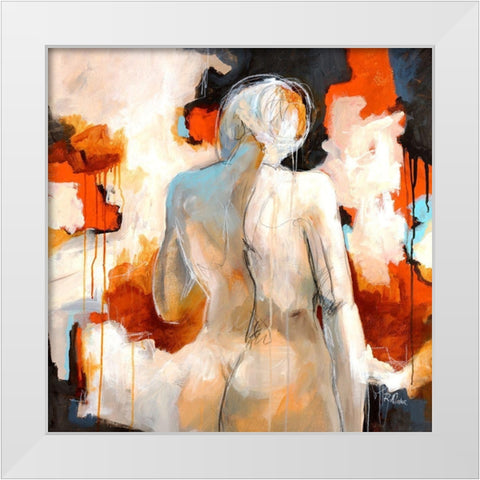 Forget Me Not I White Modern Wood Framed Art Print by Drotar, Rikki