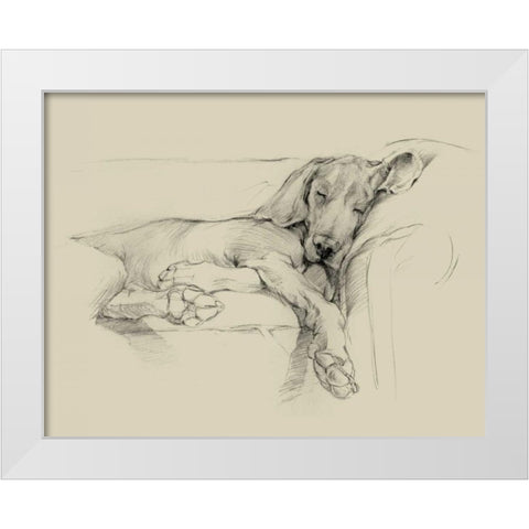 Dog Days I White Modern Wood Framed Art Print by Harper, Ethan