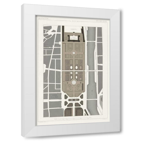 Palais Des Tuileries, Paris I White Modern Wood Framed Art Print by Vision Studio
