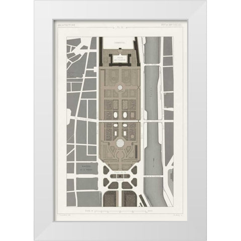 Palais Des Tuileries, Paris I White Modern Wood Framed Art Print by Vision Studio