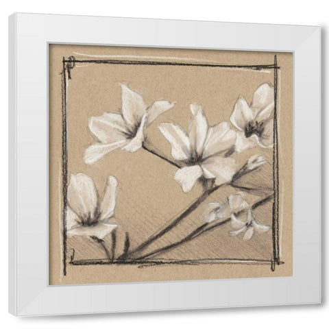 White Floral Study I White Modern Wood Framed Art Print by Harper, Ethan