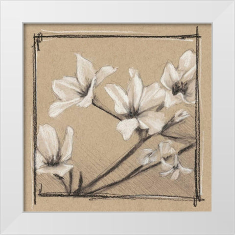 White Floral Study I White Modern Wood Framed Art Print by Harper, Ethan