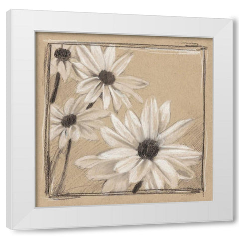 White Floral Study II White Modern Wood Framed Art Print by Harper, Ethan
