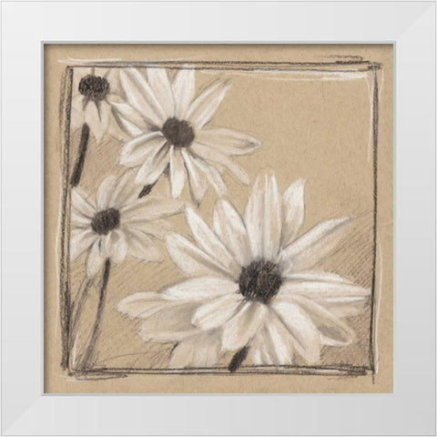 White Floral Study II White Modern Wood Framed Art Print by Harper, Ethan