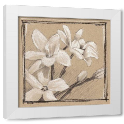 White Floral Study III White Modern Wood Framed Art Print by Harper, Ethan