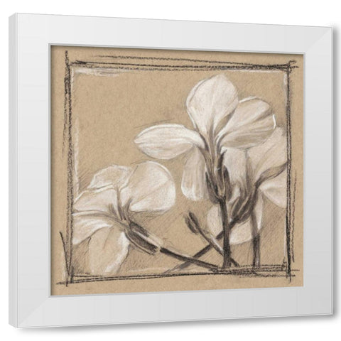 White Floral Study IV White Modern Wood Framed Art Print by Harper, Ethan
