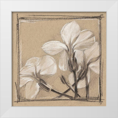 White Floral Study IV White Modern Wood Framed Art Print by Harper, Ethan