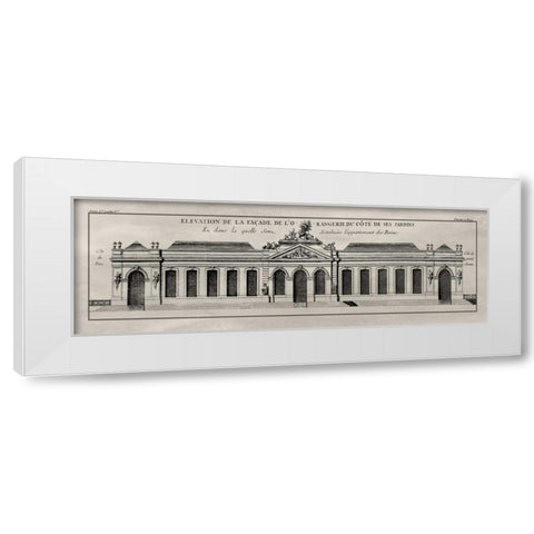 Elevation De La Facade I White Modern Wood Framed Art Print by Vision Studio
