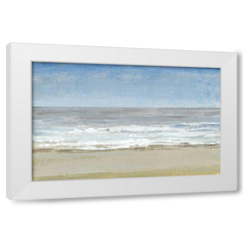 Beach Walking Day I White Modern Wood Framed Art Print by OToole, Tim