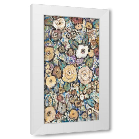 Decorative Flowers II White Modern Wood Framed Art Print by OToole, Tim